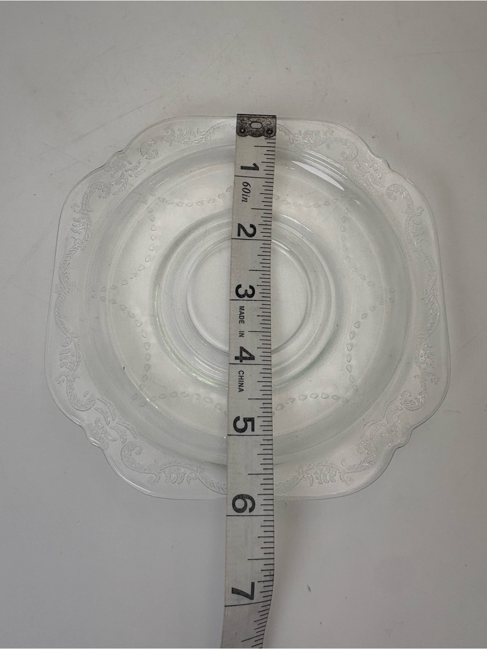 Vintage Indiana Glass Clear  Decorative Saucer -  Scalloped Edge - Picture 10 of 10